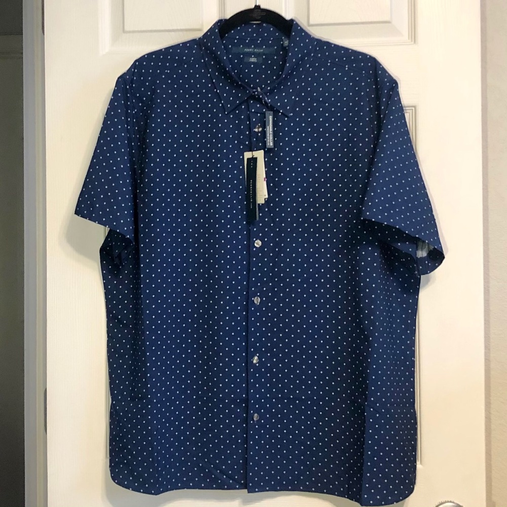 Dk Blue Perry Ellis Button Down Shirt 2XL